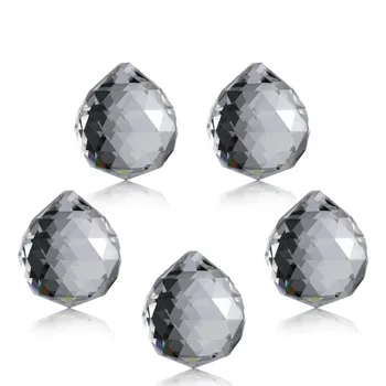 

5 Pieces 1.75 inch / 40mm Clear Crystal Ball Prism Pendant Suncatcher for Feng Shui/Divination or Wedding/Home/Office Decoration