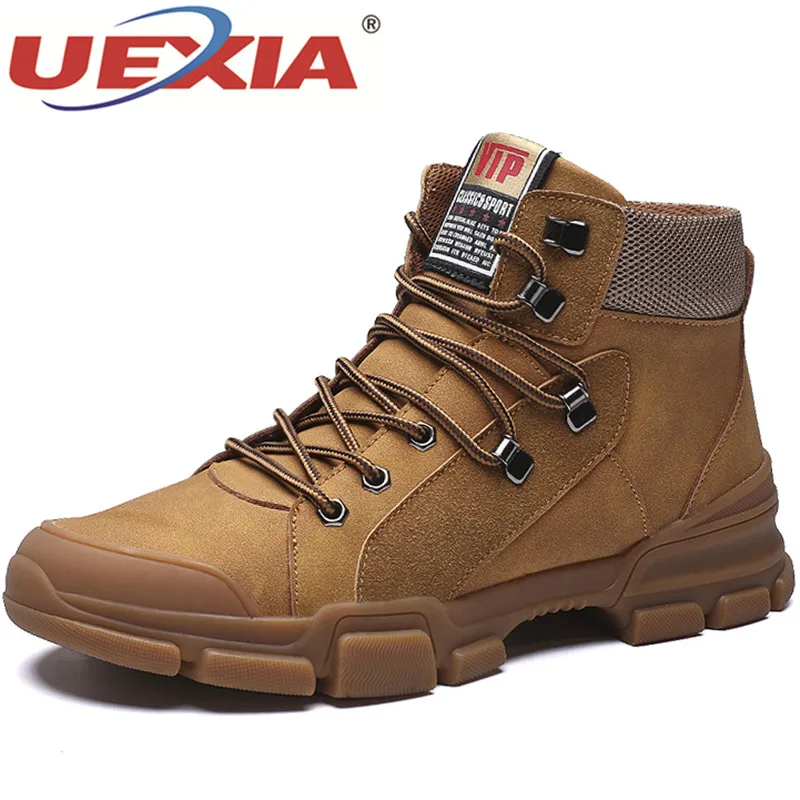 

UEXIA Fashion Casual Shoe Men British Retro Martins Boots For Men Winter Men Boots Leather Tactical Military Boots