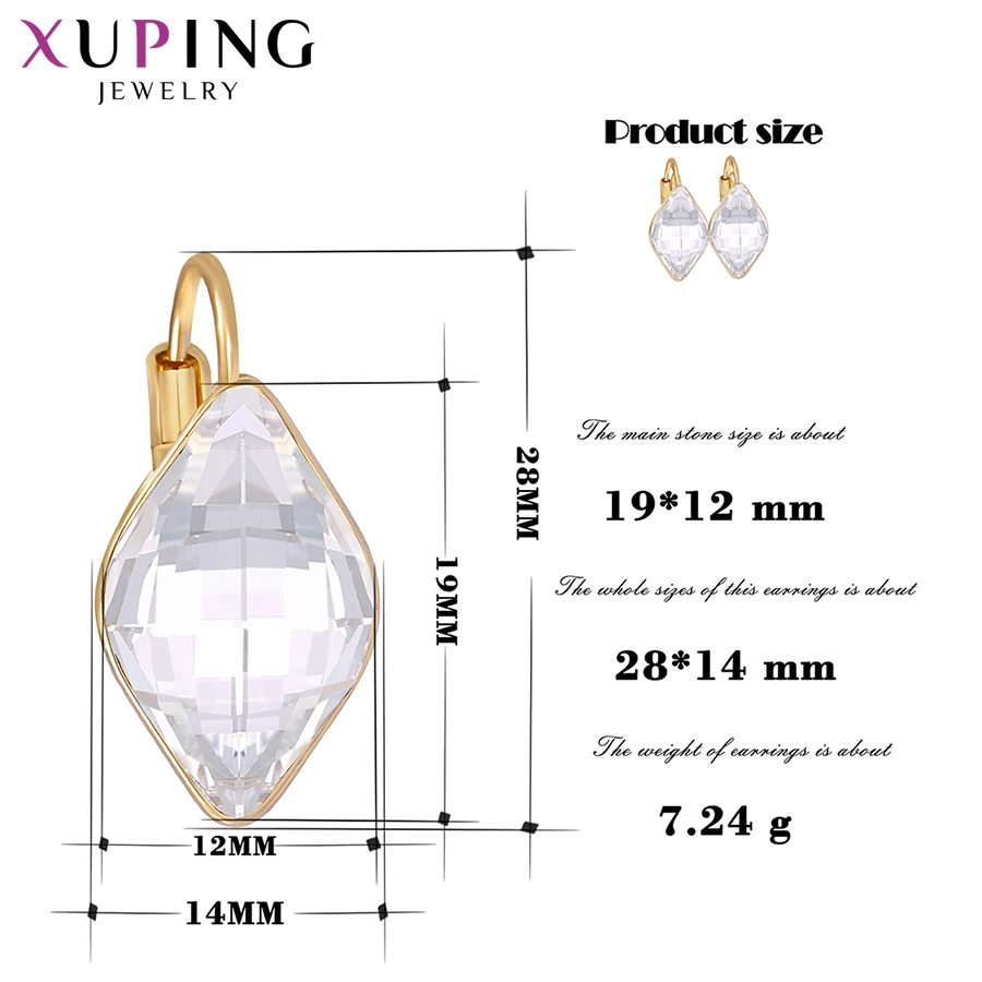 Xuping, серьги-кольца, кристаллы от Swarovski, амулеты, стильные, золотого цвета, ювелирные изделия для работы, вечерние, элегантные, женские подарки, S190-20529