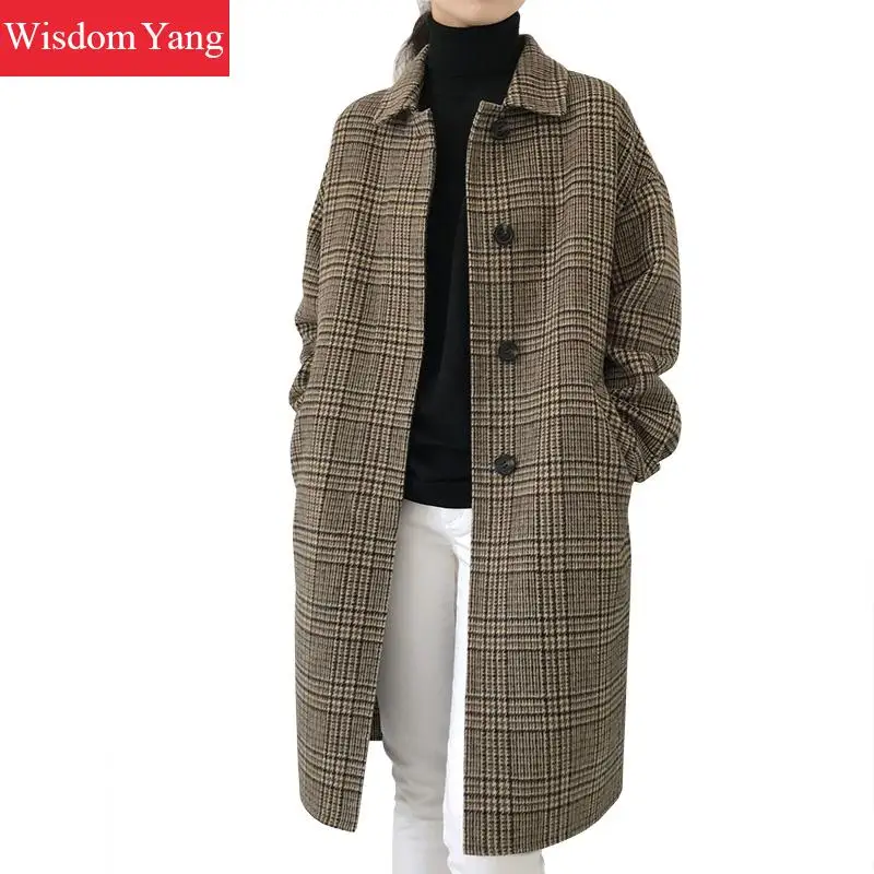 

Elegant Beige Yellow Women Wool Coats Trench Womens Winter Warm 2018 Female Grey Long Woolen Overcoat Casual Coat Outerwear