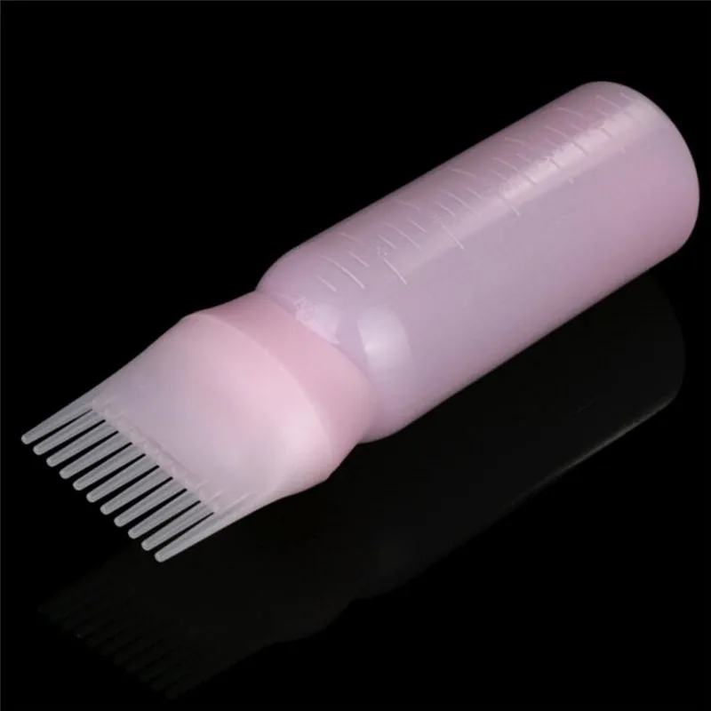 1 шт. 120 мл бутылка для краски для волос аппликатор кисть дозирование для салона окрашивание волос подарок для девочек бутылка для сухой чистки волос - Цвет: Розовый