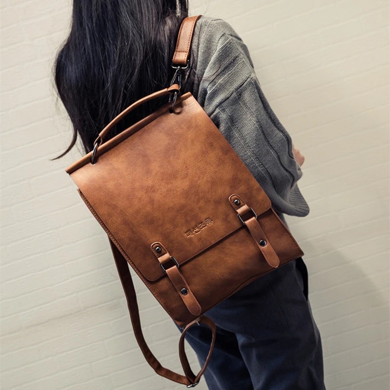 

casual kanken women backpacks female pu leather school backpack school bags for girls Shoulder bag ladies travel bagpack mochila