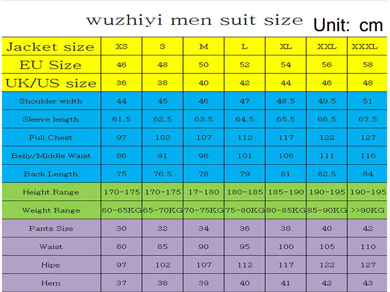 Wuzhiyi 2018 новые мужские костюмы смокинг жениха для Последние дизайнерские штаны с