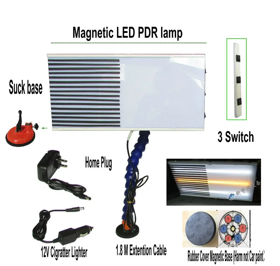 Всасывающий+ Магнитный+ втягиваемый кронштейн светодиодный PDR лампа Dent Инструменты для ремонта Dent детектор PDR светильник Master PDR комплект лампа доска PDR линейная плата