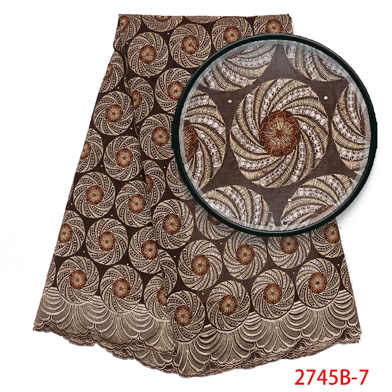 Nigeria lace fabric high quality lace swiss cotton lace african cotton lace for women dresses KS2745B-4