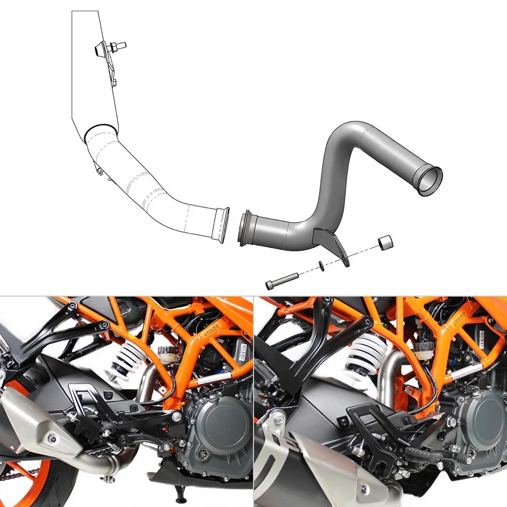 NICECNC de la motocicleta de acero inoxidable de tubo de Decat eliminador de carrera de escape para KTM 125 390 Duke RC125 RC390 2017 de 2018 a 2019