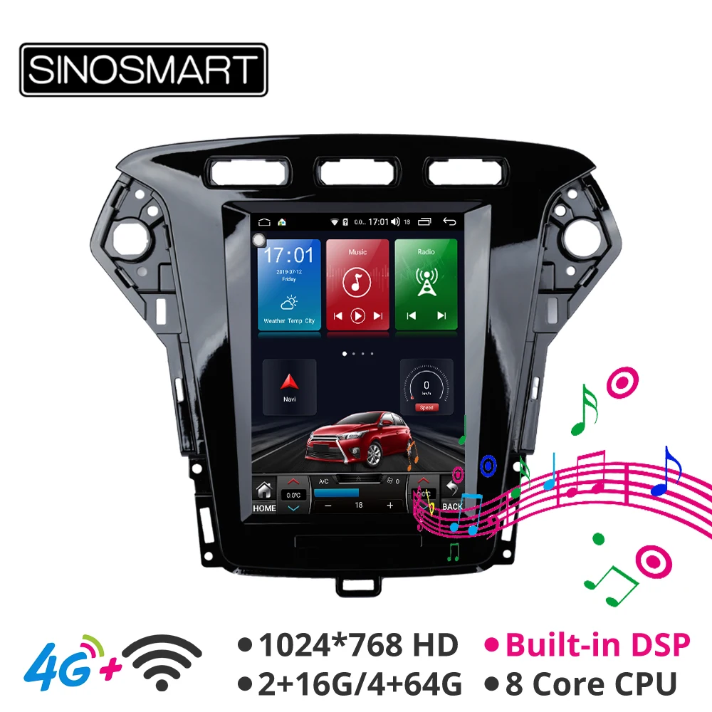 

Sinosmart Android 8.1 Tesla style car gps multimedia car radio navigation player for Ford Mondeo/Fusion MK4 2011-2013