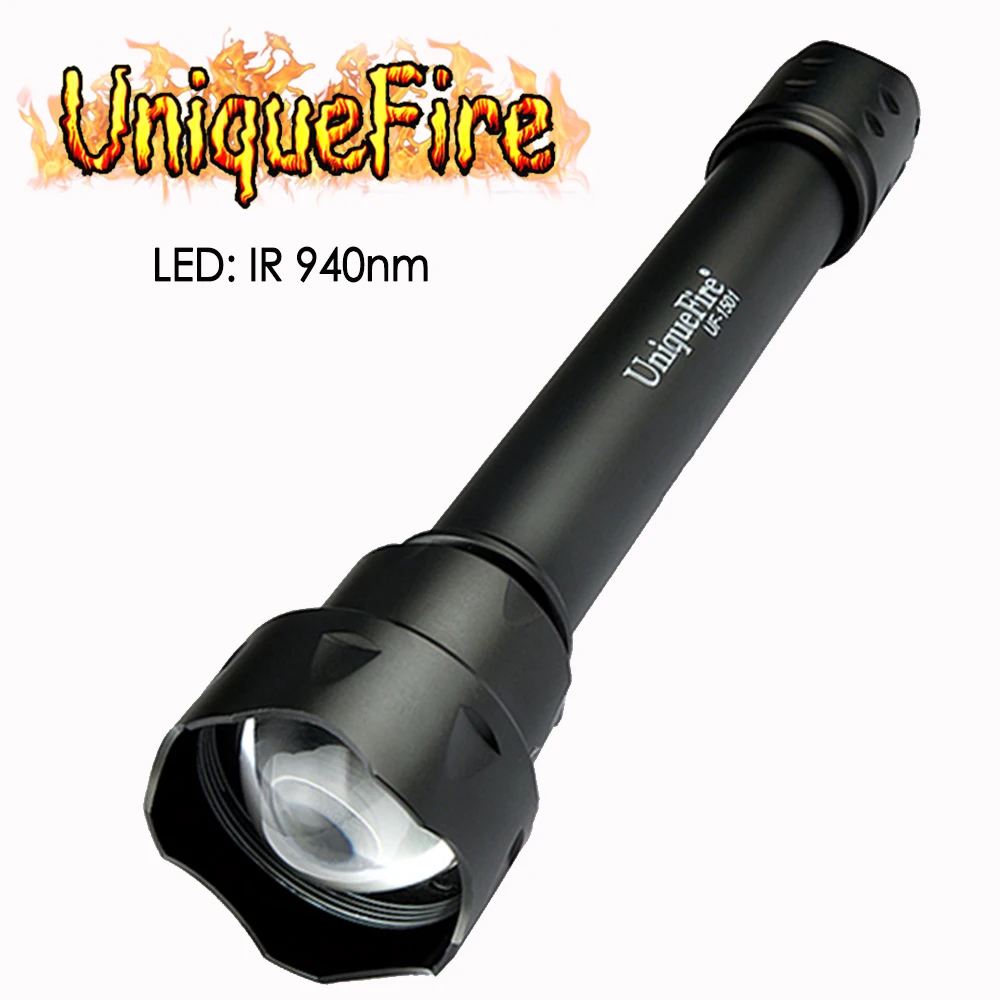 UniqueFire 1501 940NM ИК светодиодный Регулируемый зум фокус фонарик 3 режима 38 мм выпуклая