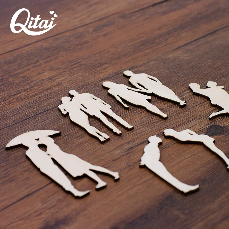 QITAI 30 шт./компл. 6 моделей искусственных деревянных пар для love DIY Украшение