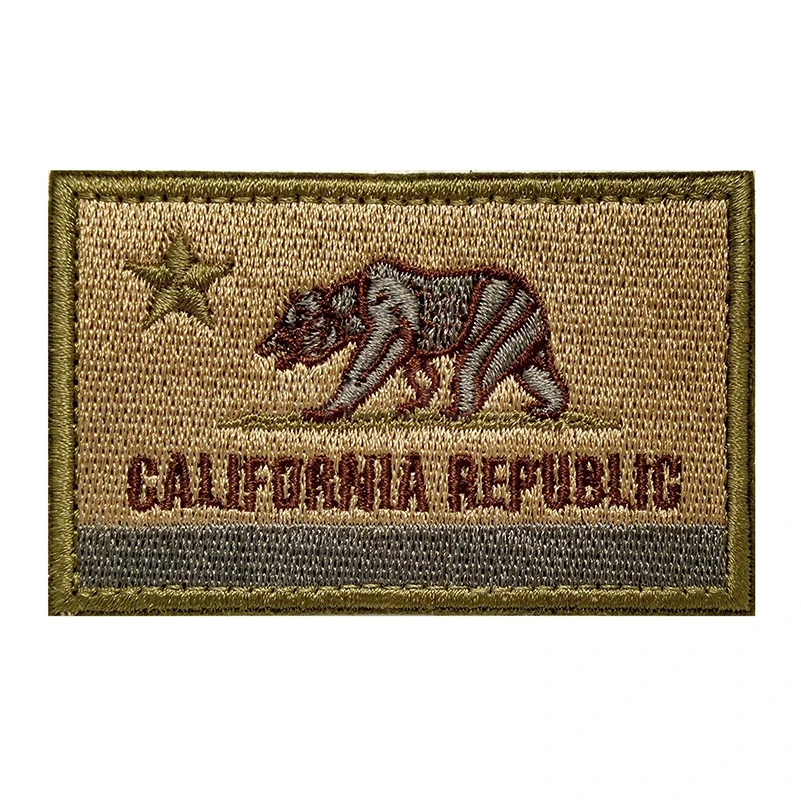 Заплата вышивки США флаг штата Калифорния тактические нашивки, боевой дух эмблемы значки аппликации вышитые патчи для мужских пиджака рюкзак