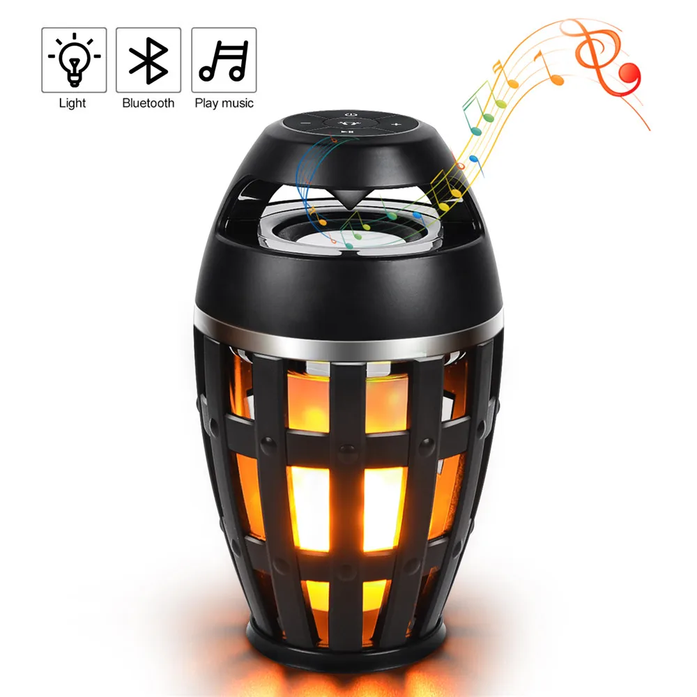 

Kmashi LED Flame Lamp Bluetooth Music Player Night Light Dancing Wireless Speaker Touch Soft Light use iPhone Android etc.