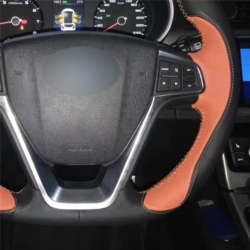 MEWANT черный оранжевый кожаный чехол рулевого колеса автомобиля для Geely EMGRAND GT