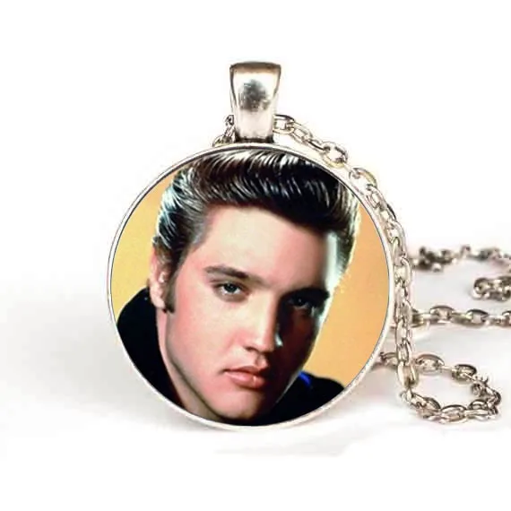 Винтажный стеклянный индивидуальный кулон Elvis Presley ожерелье с изображением Арта
