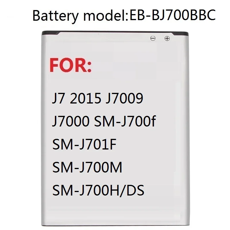 

Battery EB-BJ700BBC EB-BJ700CBE For Samsung GALAXY J7 2015 J7009 J7000 SM-J700f SM-J701F SM-J700M SM-J700H/DS
