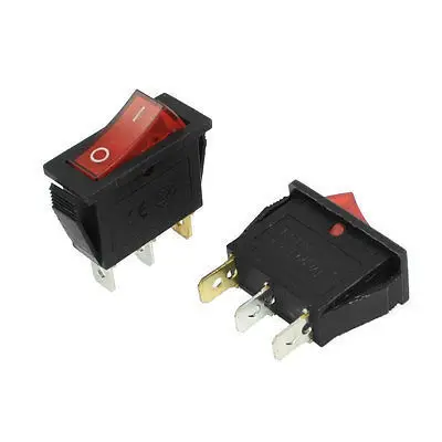 

Free shipping!2 Pcs Red Light Illuminated ON/OFF 2 Position SPST Boat Rocker Switch 3 Pin