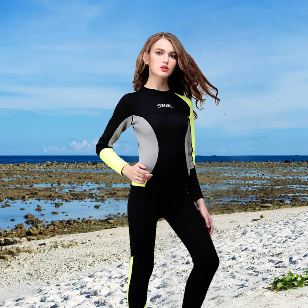 Womail 3 мм сиамский костюм для дайвинга женский длинный рукав Дайвинг купальник теплый солнцезащитный Сноркелинг Дайвинг костюм пляжная одежда для серфинга