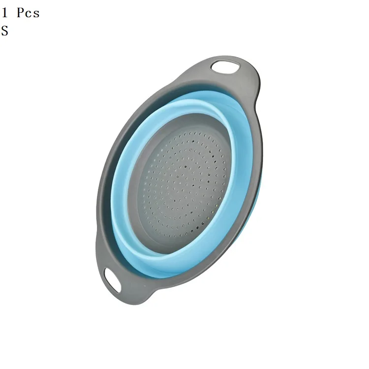 Корзина для хранения, складное Силиконовое сито, корзина для мытья овощей, дуршлаги, корзина для кухни, сетчатые инструменты, корзина для мытья фруктов, фильтр - Цвет: 2