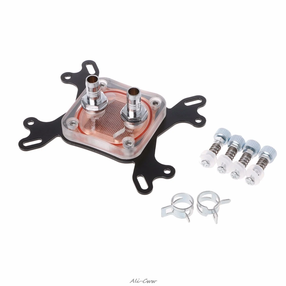 

1 Set 2-Color Computer CPU Water Cooler 50mm Transparent Cover Cooling Block For AMD Intel PC Water Cooling High Quality