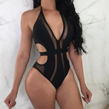 Женский купальный костюм Мягкий Купальник Глубокий v-образный Вырез Монокини купальник женский бикини пуш-ап бюстгальтер цельный купальный костюм