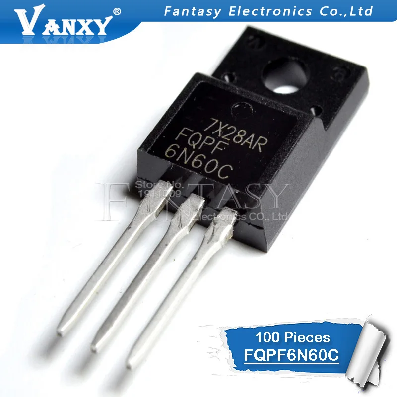

100PCS FQPF6N60C TO-220 6N60C 6N60 FQPF6N60 TO220 TO-220F new MOS FET transistor