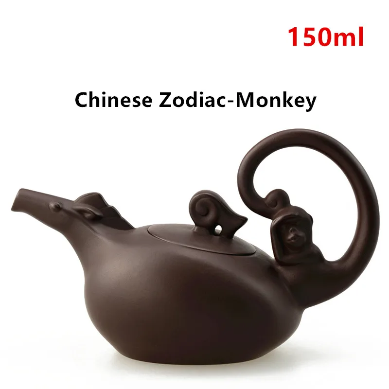 

Purple Clay Tea pot Chinese Zodiac Ceramic Teapot Drinkware KungFu Tools Monkey Zisha Tea Pot Set 150ml Tea Ceremony Gift-YX0315