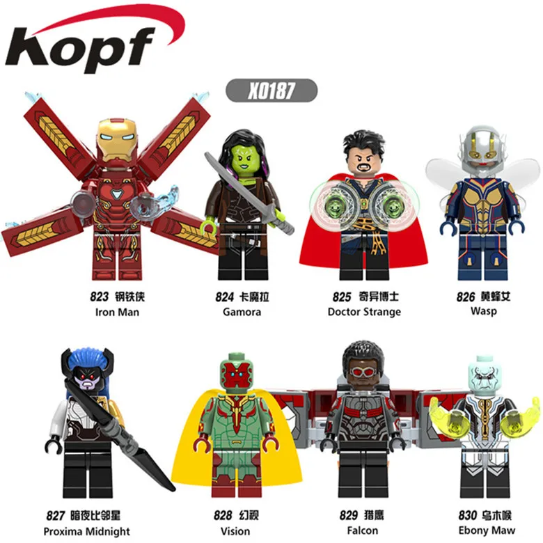

X0187 Building Blocks Super Heroes Doctor Strange Gamora Ebony Maw Proxima Midnight Wasp Vision Bricks For Children Gift Toys
