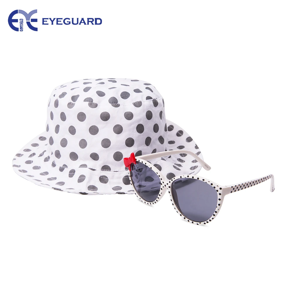 Защитные очки UV400 с бантом, дизайнерские детские солнцезащитные очки и солнечные шляпы, комбинированные Детские уличные кепки
