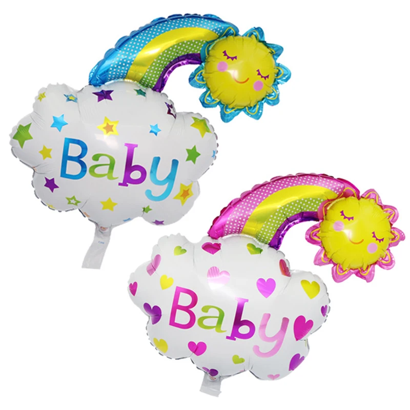 NEW 1pcs Baby Smiley Rainbow Sun Flower Foil Balloon Baby Shower Child Birthday Party Decoration Balloon Child Toy Gift Globos