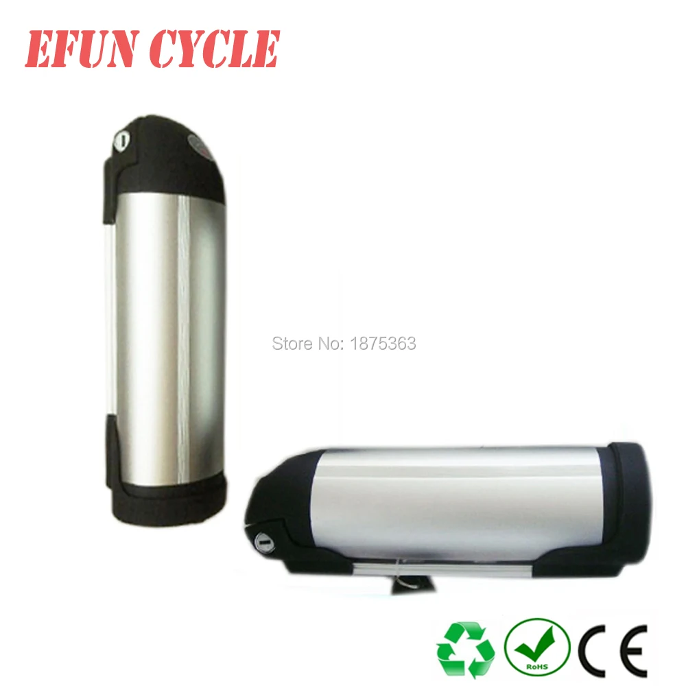 

On sales 48V 12Ah Li-ion ebike battery silver bottle down tube battery for mountain bike with charger