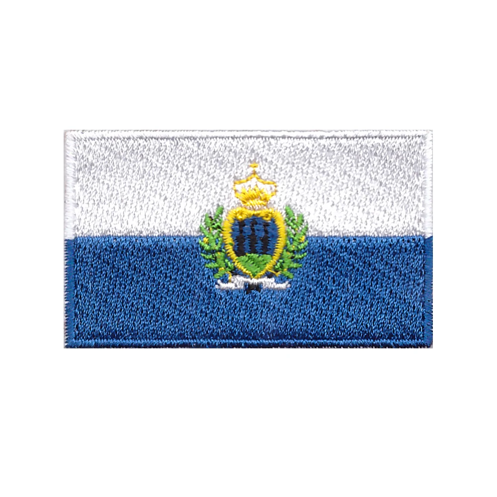 

National Flag Embroidery Badge Patch Military Armband Backside Tactical Patches San Marino