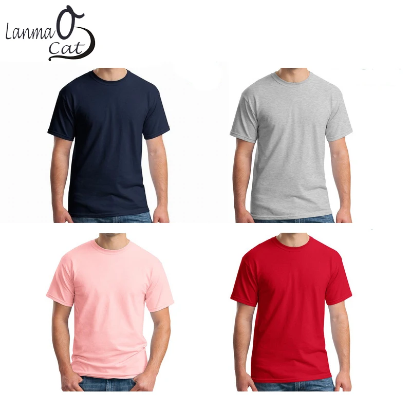 Мужская хлопковая футболка Lanmaocat индивидуальная с индивидуальным текстовым - Фото №1