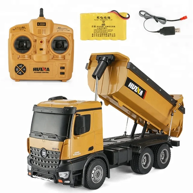 HUINA Toys 1573 573 1/14 10CH Alloy RC Dump Trucks Engineering Construction Car Remote Control Vehicle Toy RTR