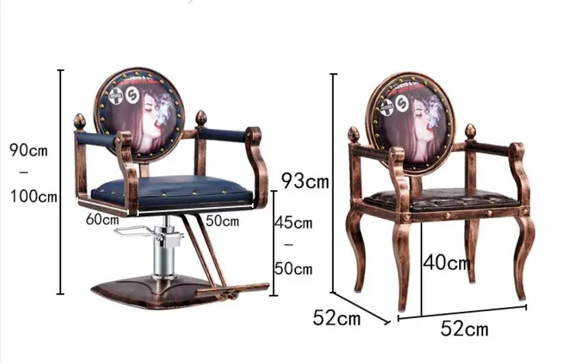 Винтажный парикмахерский стул для парикмахерской, окрашивание и глажка, парикмахерское кресло для парикмахерской, гидравлический стул, мастер-стул для ногтей sto