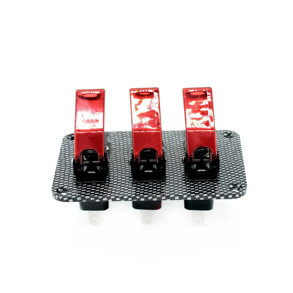 12V Toggle Switch Racing Ignition Engine Relays Carbon Fiber Surface Panel With Toggle Switch & Cover