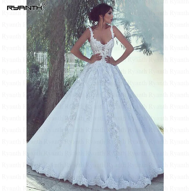 Vestido De Noiva 2019 роскошное свадебное платье бальное милое кружевное расшитое бисером