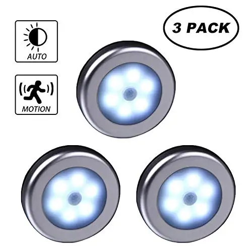 6 LED PIR Body Motion Sensor Activated Wall Light Night Induction Lamp Closet Corridor Cabinet led Sensor Light battery(3 PACKS
