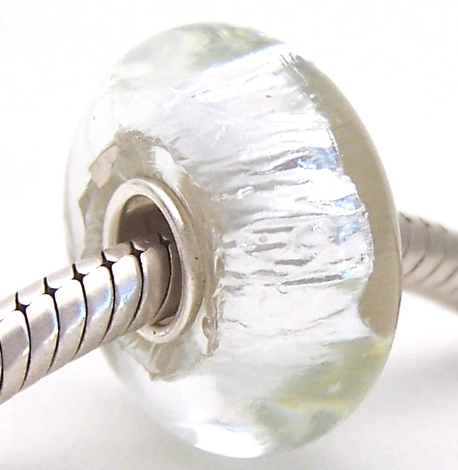 

PJG935 100% S925 Sterling Silver Beads Murano Glass beads Fit European Charms Bracelet charms diy jewelry Lampwork GlassBeads