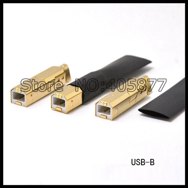 Один комплект Медный позолоченный USB A+ USB B Тип A-B разъем для DIY USB кабель hifi USB разъем