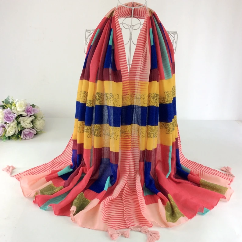 colourful striped scarf