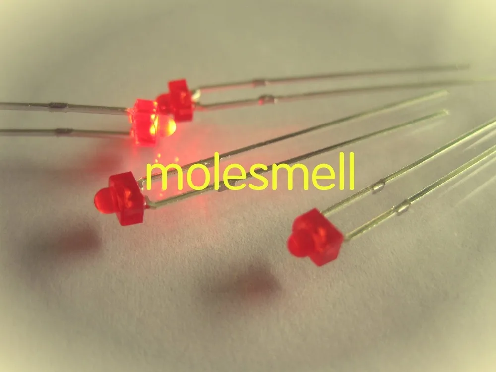 

100pcs 1.8mm Red Diffused LED Lamps red lens led big/wide angle led light