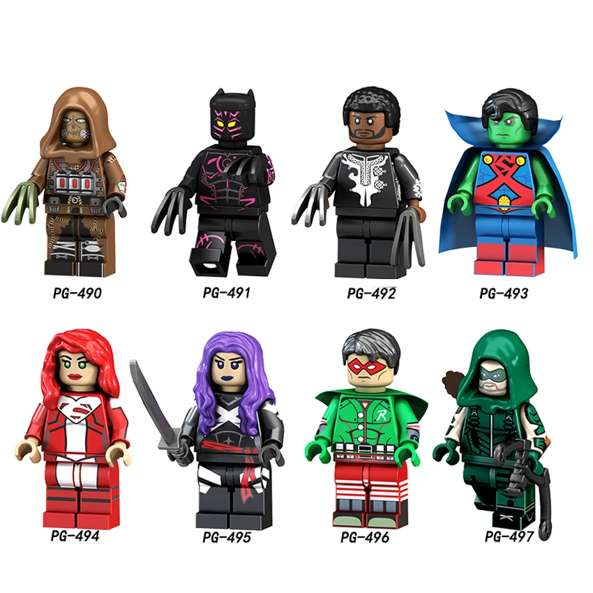 

Single Building Blocks Darkseid Scarecrow Black Panther Martian Superman Lana Lang Psylocke Robin Arrow Figure toys for children