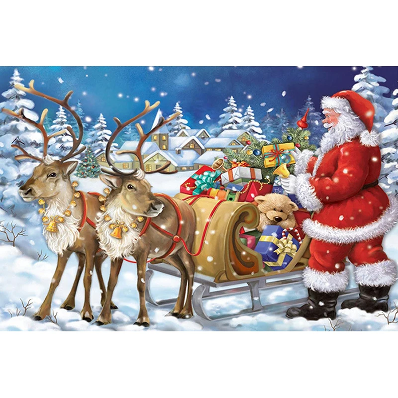 

5D DIY Diamond Embroidery Cross Stitch Cartoon Diamond Painting Rhinestone Santa Claus deer Mosaic needlework Home decor Gift