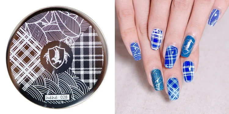 

HEHE 2016 New Stamping Plate hehe28- HP Ravenclaw Eagle Feather Check Nail Art Stamp Template Image Transfer Stamp+Free shipping