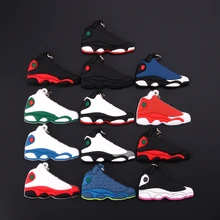 New Mini Jordan 13 Keychain Shoe Men Wome Kids Key Ring Gift Basketball Sneaker Key Chain Key Holder Porte Clef mini silicone sply 350 v2 shoes keychain woman bag charm men kids key ring gift sneaker key chain acessorios porte clef