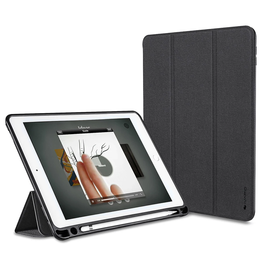 IVAPO Business Style Premium PU Slim Fit Flip Folio Case With Pencil Holder Auto Sleep Wake