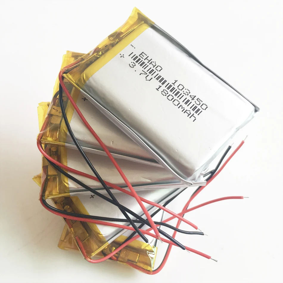 5 x pcs 3.7V 1800mAh 103450 Lithium Polymer Li Po Rechargeable Battery