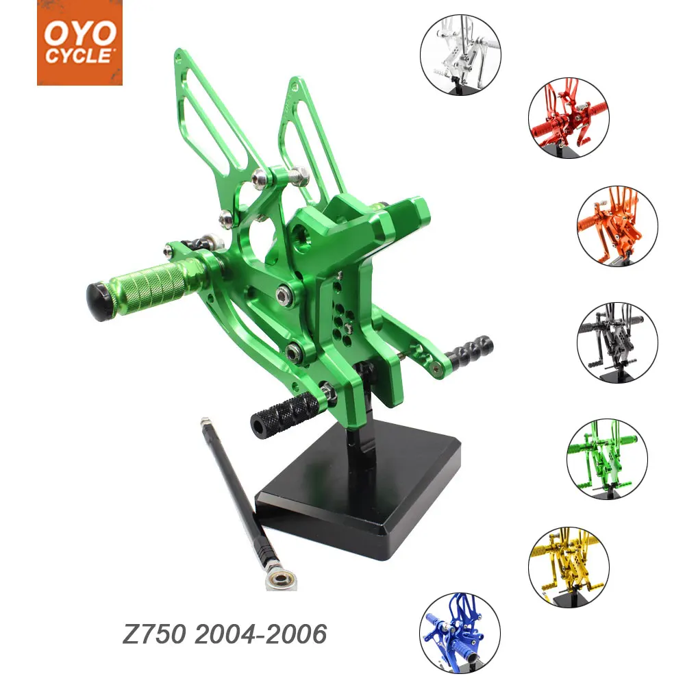

For Kawasaki Z750 2004-2006 Motorcycle Rear Set Accessories CNC Adjustable Rearset Foot Pegs Z750 2005 Foot Rests Footpegs