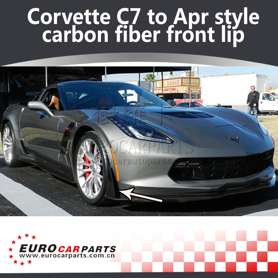 Coverette C7 по апрель стиль юбка переднего бампера из углеродного волокна со всего мира