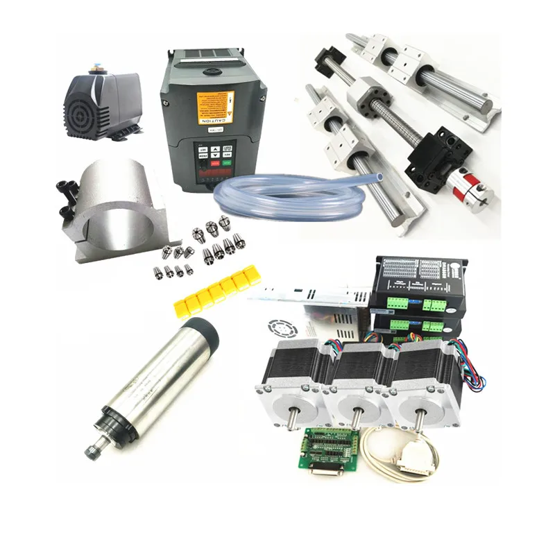 

SBR16 linear rails+ball screws SFU1605- 1500/1500/600mm+2.2kw 220v spindle motor set +nema23 425oz+driverDM542