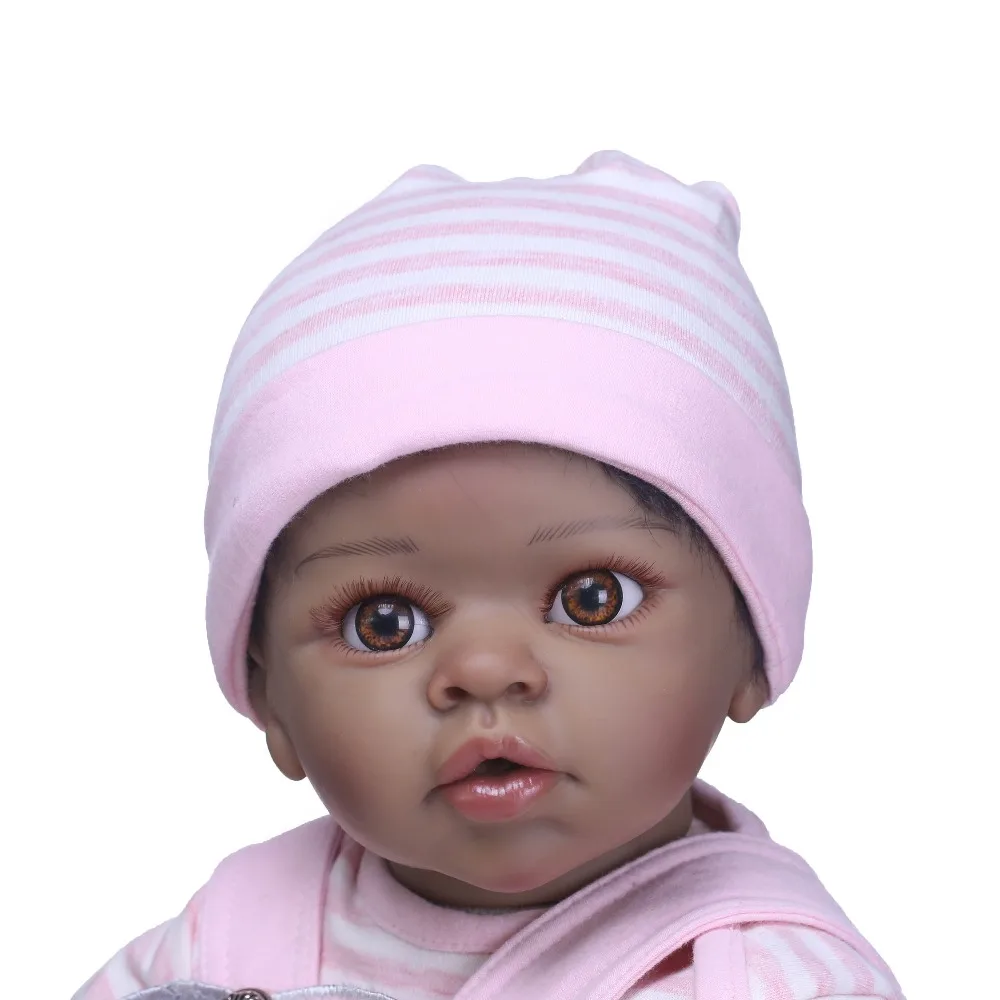 NPK Bebe 2" Настоящая девочка реборн Мягкий силиконовый винил reborn baby dolls черная кожа высокое качество детский подарок куклы alive bonecas